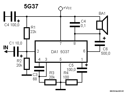 Схема включения м/с 5G37